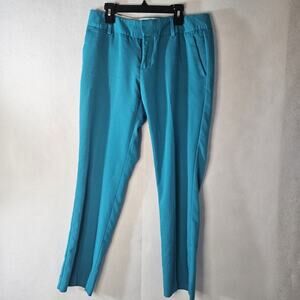 BANANA REPUBLIC Sz 6 Turquoise Teal Ankle Pant Trouser Zip Up Straight Leg